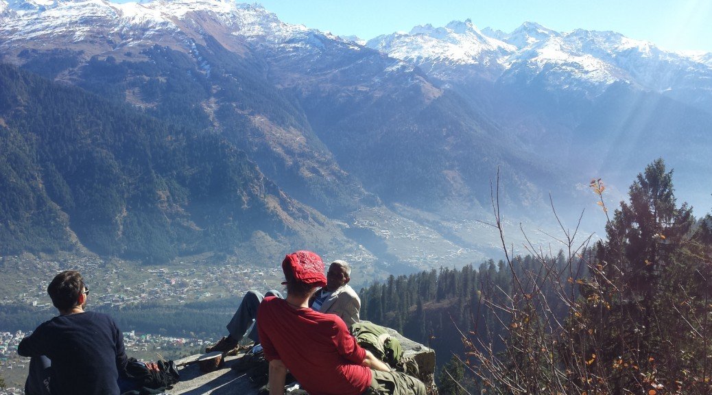 Mikey overlooking the himalayan mountains in Manali