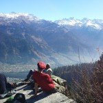 Mikey overlooking the himalayan mountains in Manali