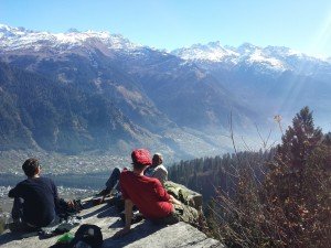 Mikey overlooking the himalayan mountains in Manali