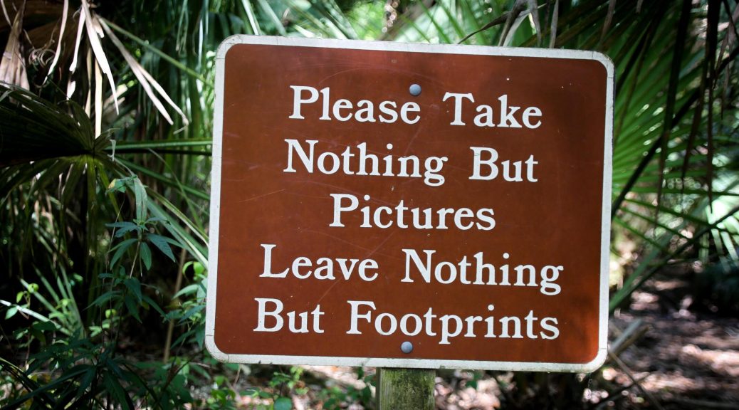 Take Nothing But Pictures, Leave Nothing But Footprints